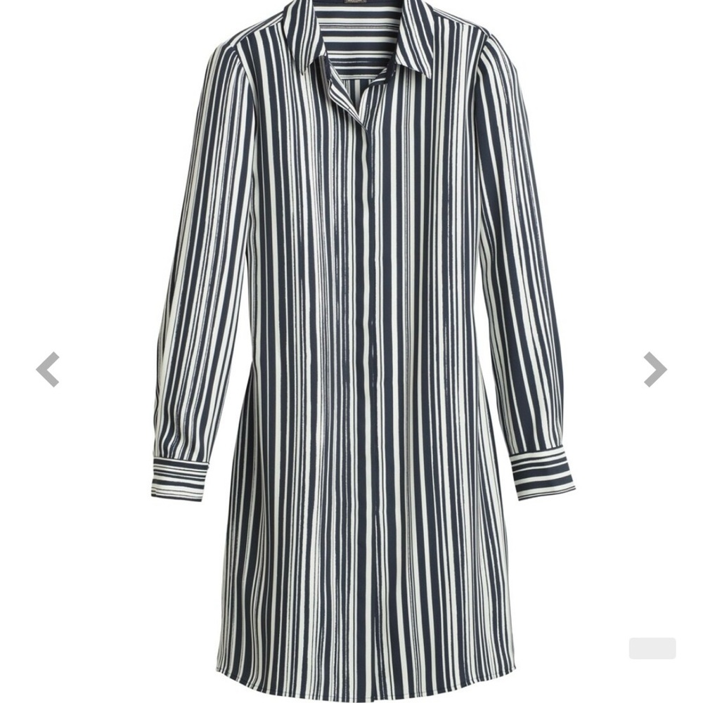 Chico’s Black and White striped shirt dress